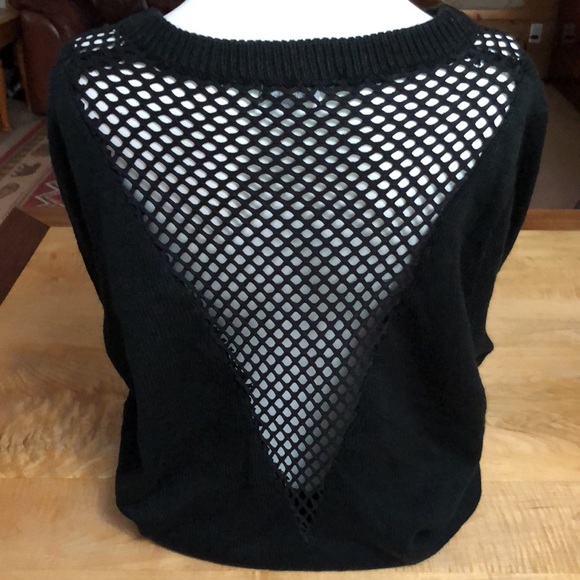 Charlotte Russe black open knit V-Neck sweater - Picture 4 of 7